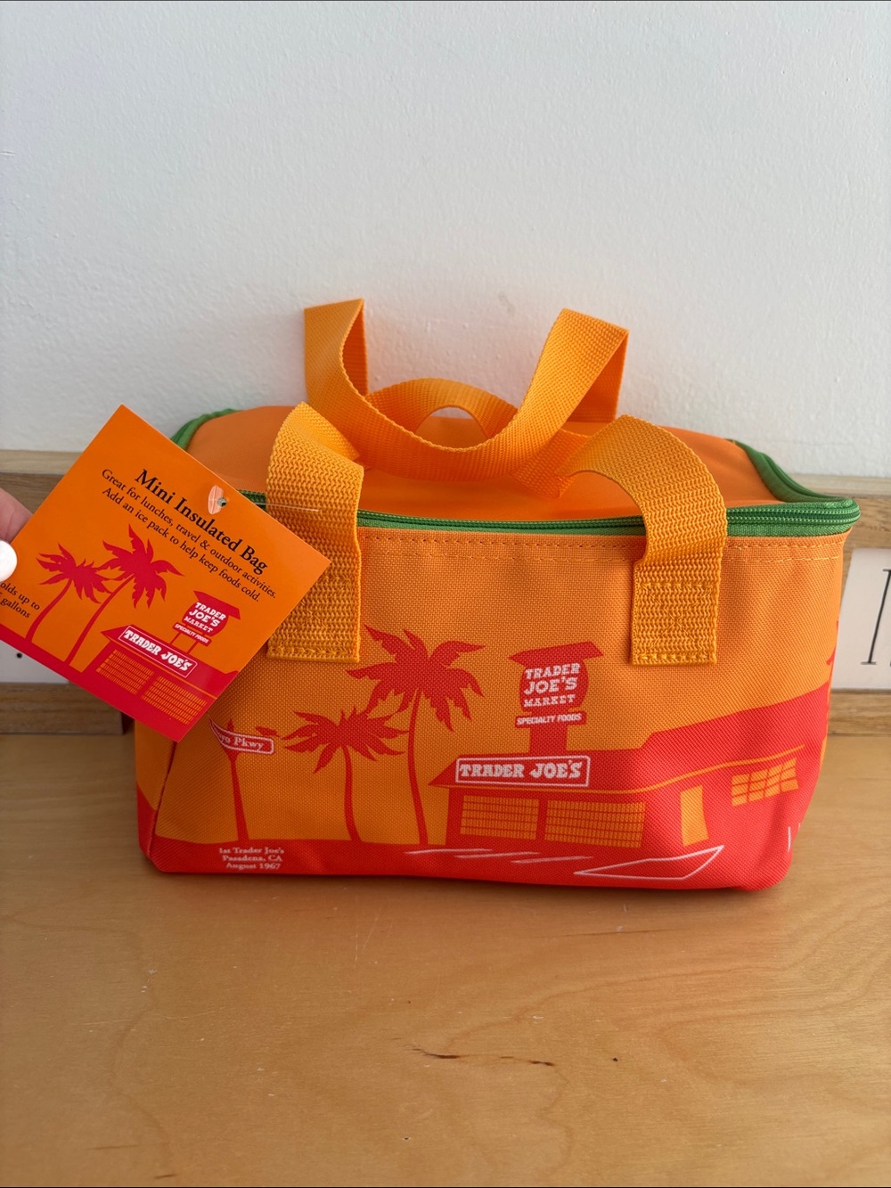Trader Joe's Orange & Red Mini Insulated Lunch Bag NWT